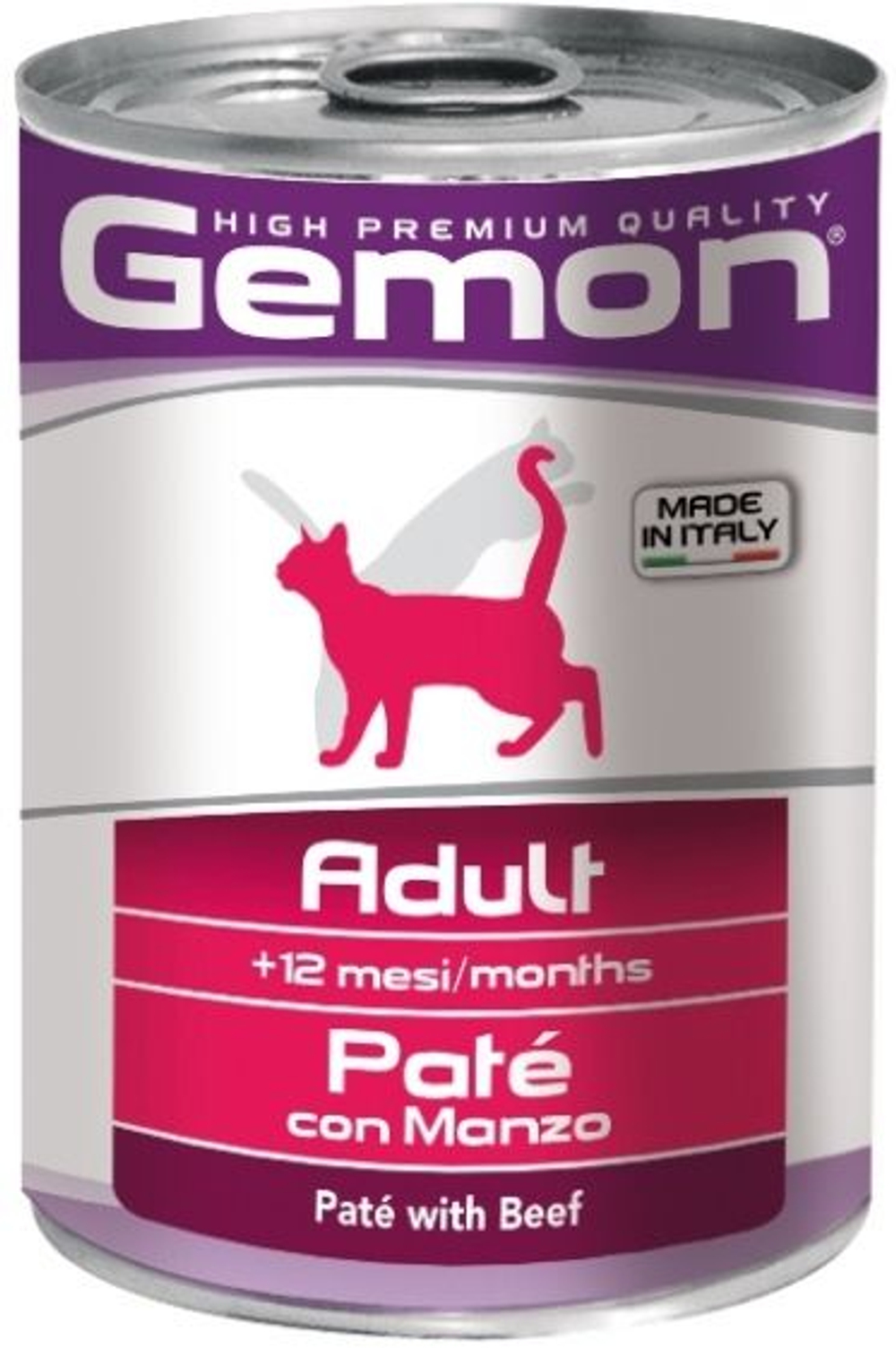 Gemon Adult Говядина паштет консервы для кошек 400 г