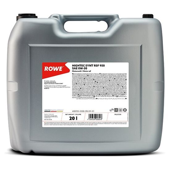 HIGHTEC SYNT RSF 950 SAE 0W-30 ROWE моторное масло 20 Литров