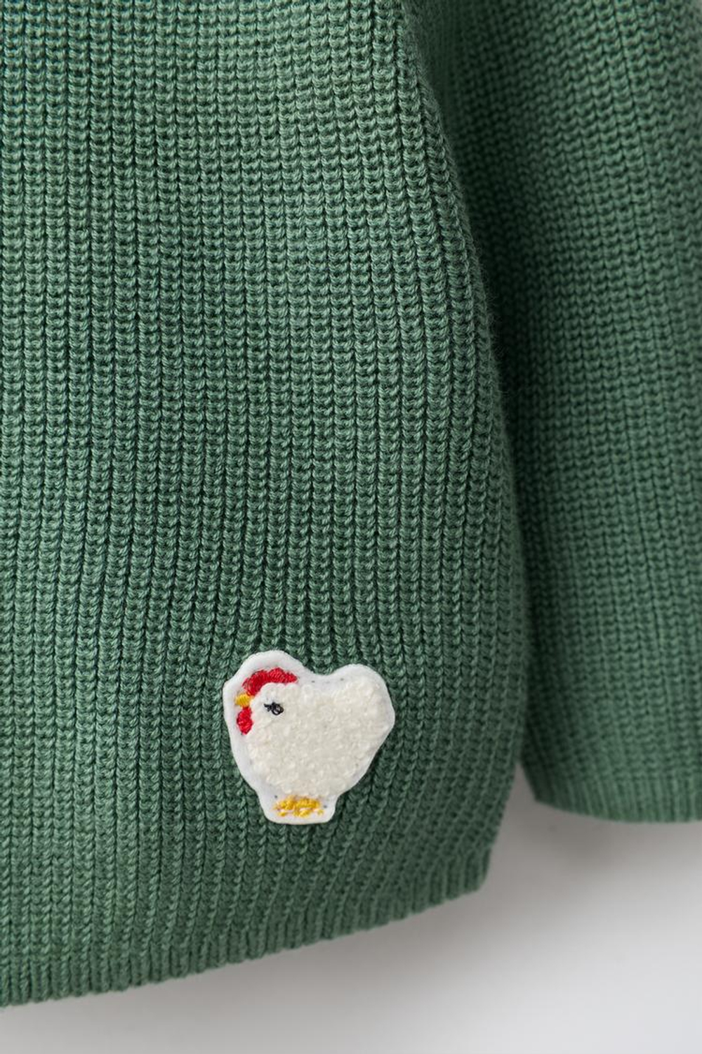 ZARA СВИТЕР ИЗ ЖЕМЧУЖНОГО ТРИКОТАЖА, ЗЕЛЕНЫЙ