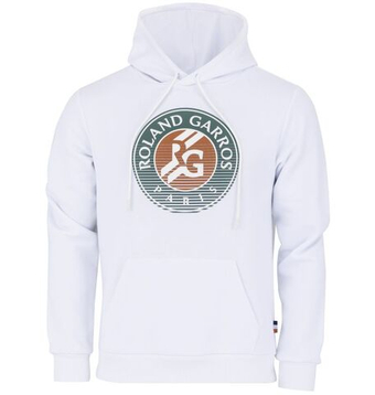 Мужская теннисная кофта Roland Garros 2026 Big Logo - white