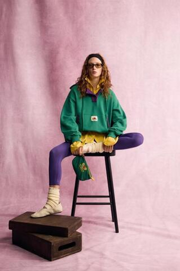 ZARA - FRUIT OF THE LOOM™ КОНТРАСТНАЯ ТОЛСТОВКА С КАПЮШОНОМ, ЗЕЛЕНЫЙ