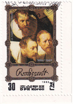 10 почтовых марок, КНДР (Северная Корея), 1980-е, Живопись Ренессанса, Рембрандт, Рафаэль, Дега