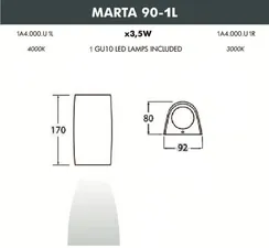 Архитектурная подсветка Marta 1A4.000.000.LXU1L Fumagalli