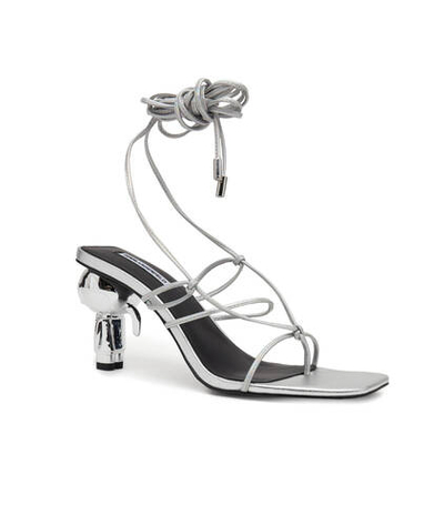 Босоножки на каблуке IKON Long Lace Karl Lagerfeld - серебряный(KL39025)