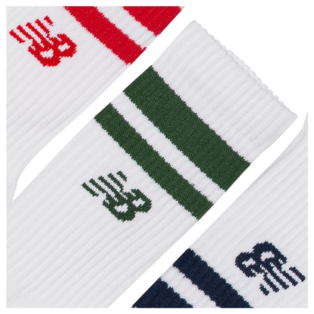 Носки для тенниса New Balance Active Lifestyle Striped Crew 3P — team red
