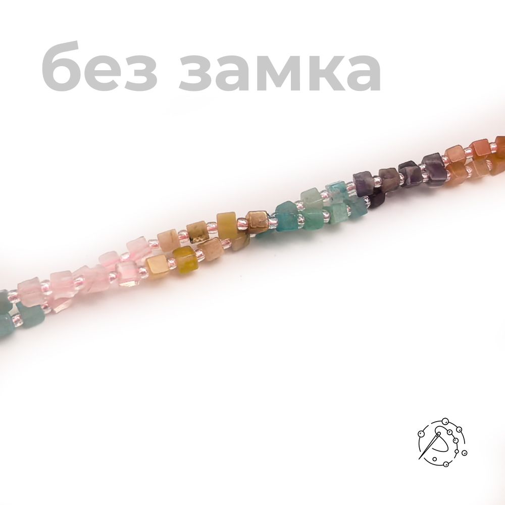 Нить бусин микс