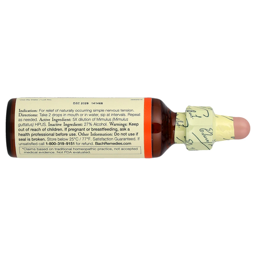 Bach, Original Flower Remedies, мимулус, 20 мл (0,7 жидк. унц.)