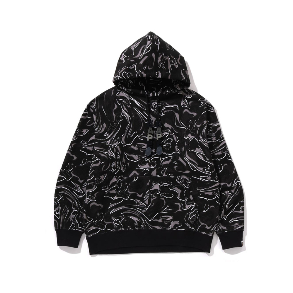 A Bathing Ape A Bathing Ape Bathing Ape Marbling Camo Relaxed Fit Pullover Худи черный