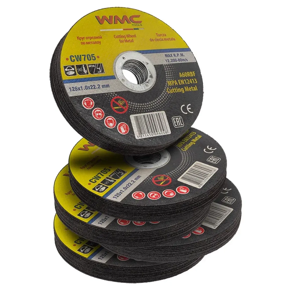 Круг отрезной 125x1.0x22.2мм-50шт WMC TOOLS WMC-CW705(50 шт к-т)