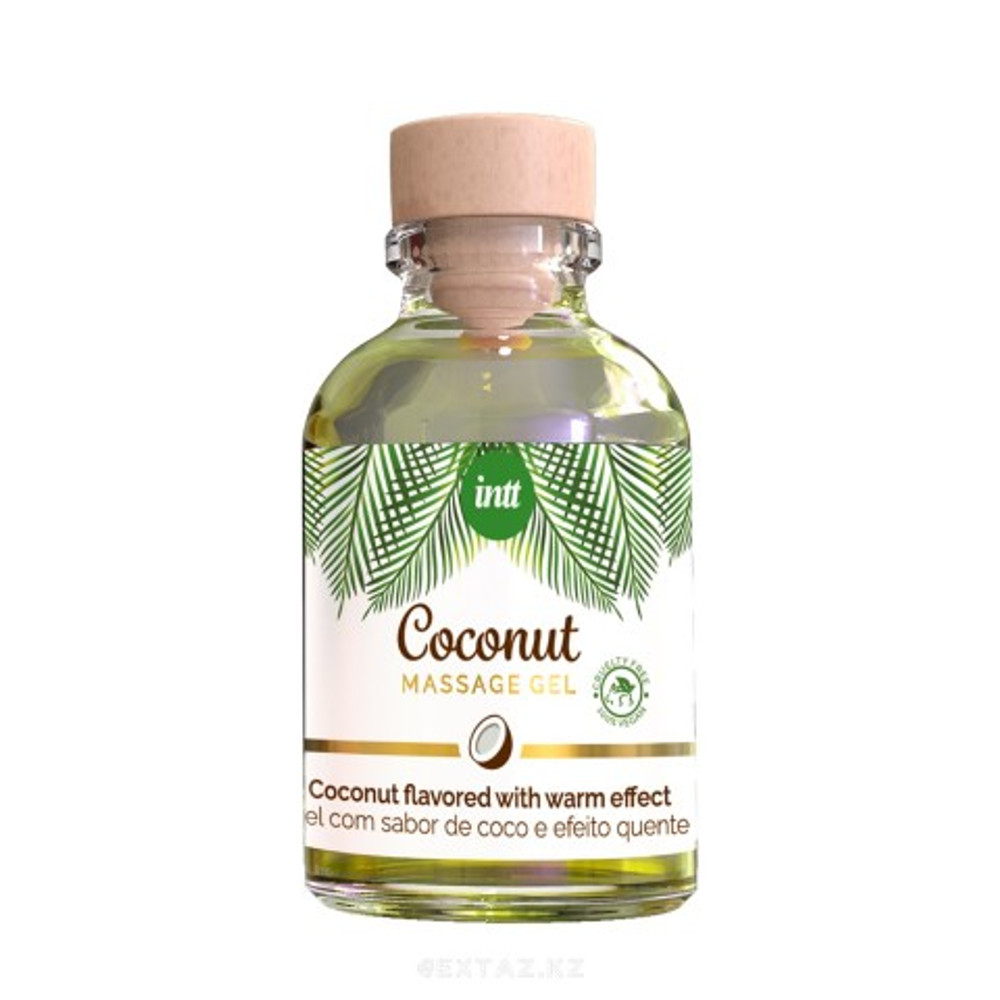 Intt Coconut Massage Gel - Массажный гель с согревающим эффектом и вкусом кокоса, 30 мл
