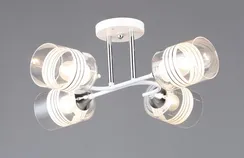 Люстра потолочная Rilon 6411/4 WT+CR, 4×40 Вт, хромированная и белая