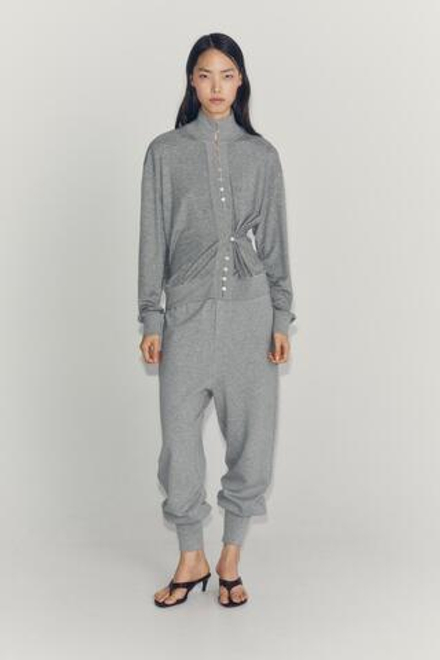 ZARA БРЮКИ С МАНЖЕТАМИ, СЕРЫЙ