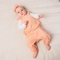 Вельветовый комбинезон на лямках с крылышками "Персик" 3-18 м