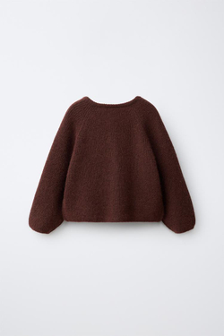 ZARA ОДНОТОННЫЙ КАРДИГАН, КОРИЧНЕВЫЙ