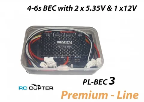 Стабилизатор напряжения Mauch 017 PL 4-6S BEC 2x5.35V - 3A 1x12.0V - 3A понижающий