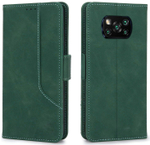 Стильный чехол-книжка из кожи для XIAOMI POCO X3/ X3 PRO/ X3 NFC с отделом для наличных, 3 слотами для карт и подставкой