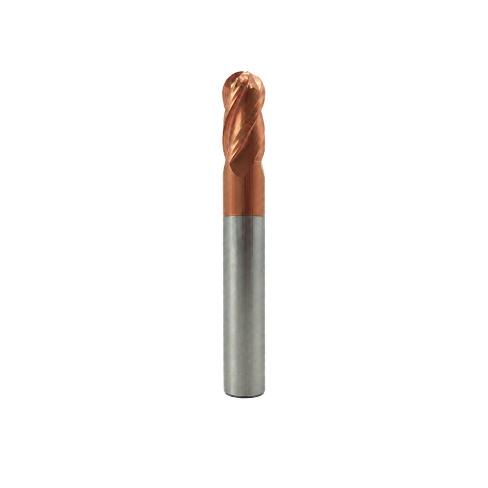 Концевая сферическая фреза 4 зуба, HRC 55, TiSiN 3x7x80 R1,5