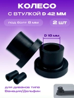 Колесо для дивана Венеция узкое D42 с втулкой, 2 шт