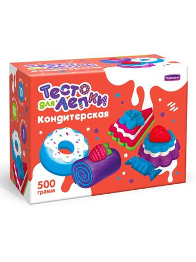 Тесто для лепки "Кондитерская фабрика", тесто 500гр, формы, скалка (Развивашки)