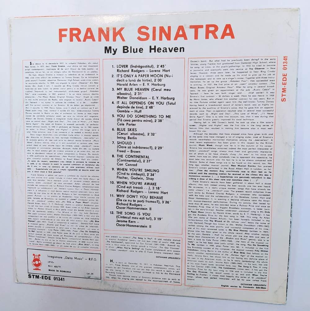 Frank Sinatra My Blue Heaven