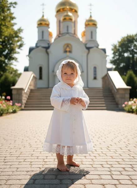Крестильное платье с капюшоном "Алисия "