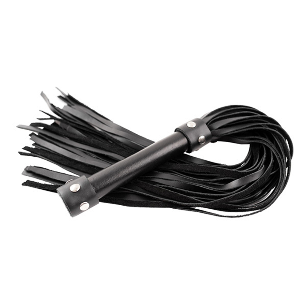 Черная кожаная плеть 55см с ручкой БДСМ Арсенал Lady's Arsenal Black 68006