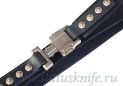 Ремень Marfione APIS Distressed Black Water Buffalo Leather Titanium Bronzedфотография - 3