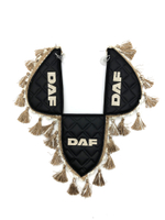 Вымпел тройной DAF (экокожа, черный с бежевыми кисточками)