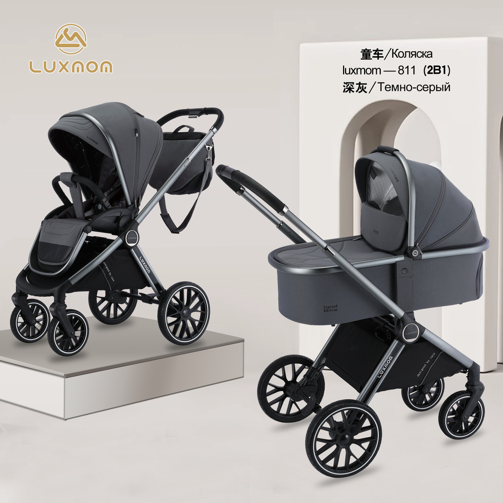 Коляска 2 в 1 Luxmom Pori 811X (новая рама)