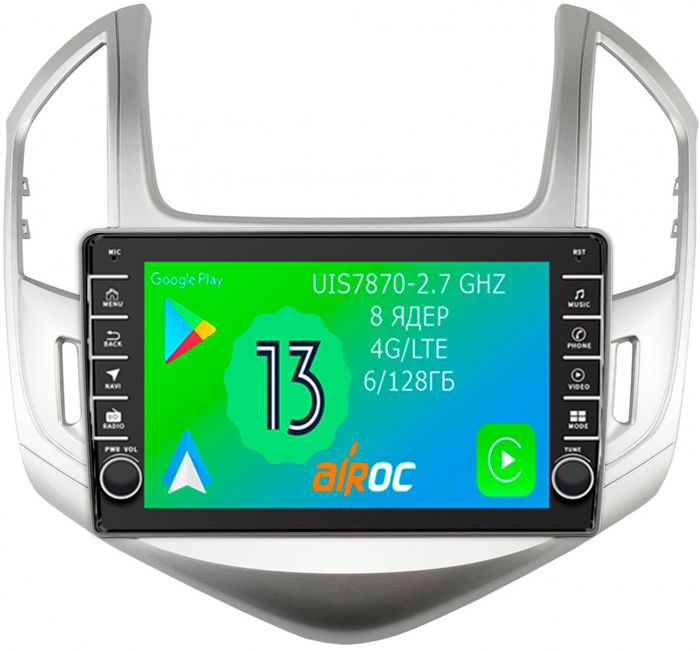 Магнитола для Chevrolet Cruze 2012-2015 - Airoc AB-1305 (кнопки и крутилки), Android 13, Быстрая, SIM-слот, CarPlay