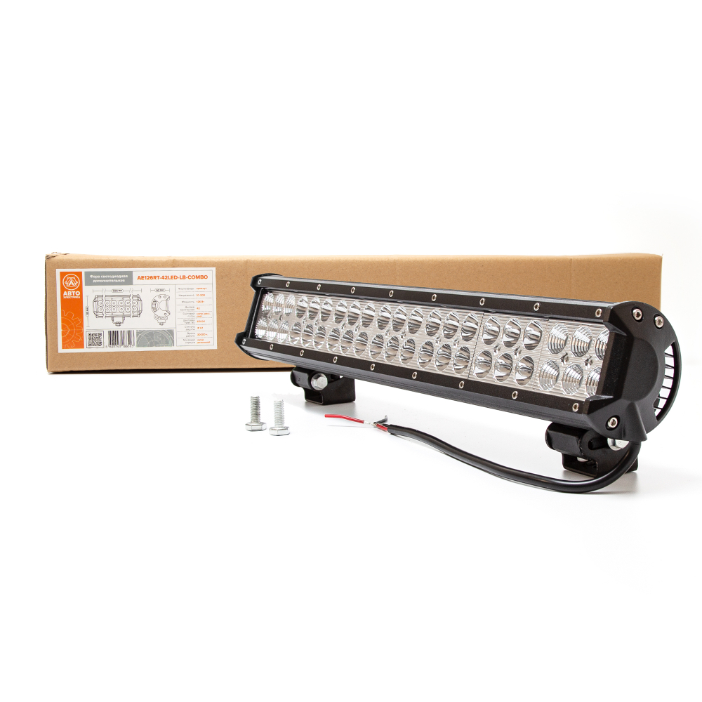 AE126RT-42LED-LB-COMBO Фара светодиодная дополнительная, балка 505*62*85, комбинированный свет (направленный/рассеянный), крепление по бокам, 42 диода, 126 Вт, 10-30 В