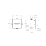 Сенсорный встраиваемый смыв для писсуара SOLTRONIC WC 8122B