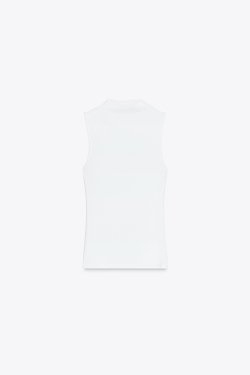 ZARA ТОП БЕЗ РУКАВОВ, БЕЛЫЙ