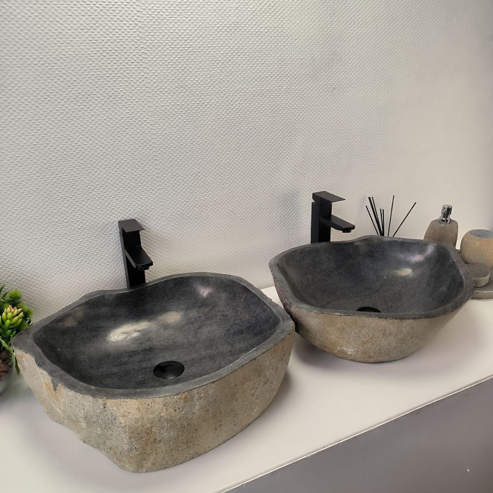 Раковина из речного камня ПАРА! RS-63838 54x47x15 2шт 0127