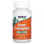 Витамины NOW Iron Complex 100 таблеток