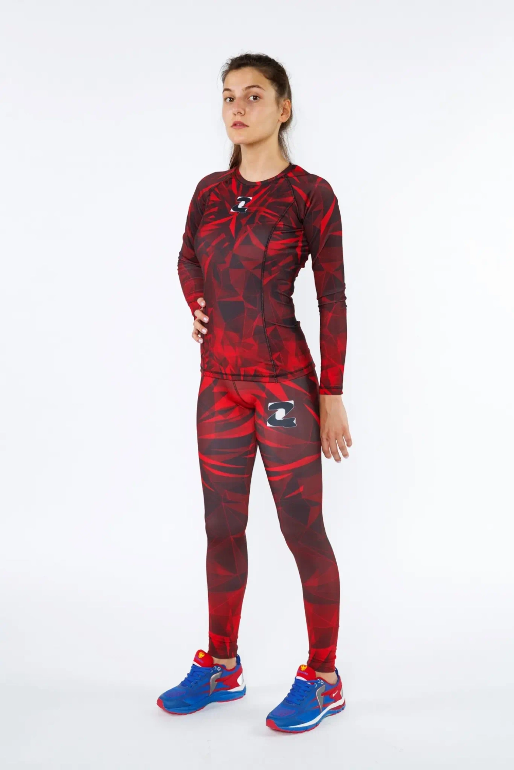 Лосины компрессионные Void QOZA, красный,s-xl