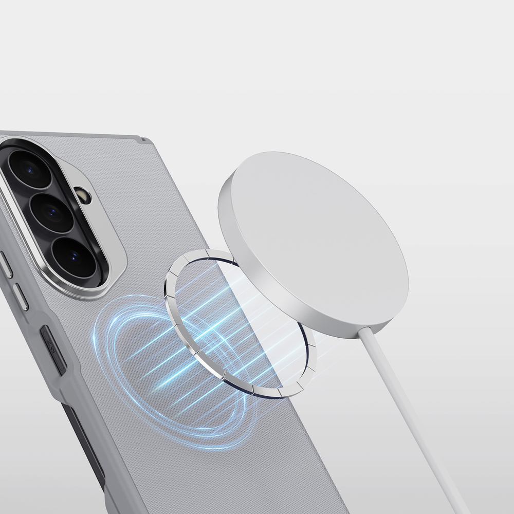 Чехол серого цвета с вставками из искусственной кожи для Samsung Galaxy Z Fold 8 Ultra, серия Vyne Series Case от Dux Ducis