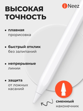 Стилус iNeez Pencil Pen Pro stylus for iPad Pro (BT) White