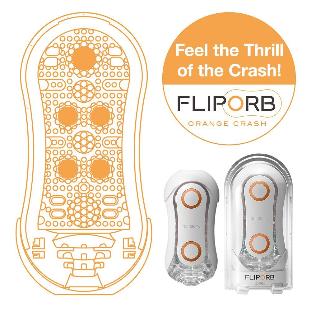 Мастурбатор Tenga FLIP ORB ORANGE CRASH (Цвет: прозрачный)