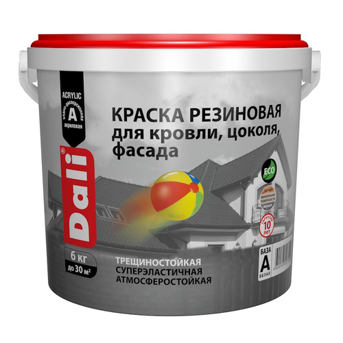 Краска резиновая д/кровли/цоколя/фасада  DALI слоновая кость  6кг (Рогнеда)