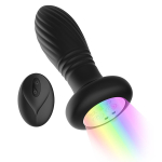 Черная анальная вибропробка 11,9см с LED-подсветкой Secwell Plug SW3023