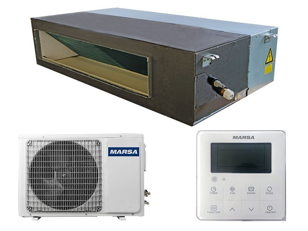 Полупромышленный канальный кондиционер Marsa MRK-BHA2N/MRK-HA2NE-W MRK-24BHA2N/MRK-24HA2NE-W на 70 м²