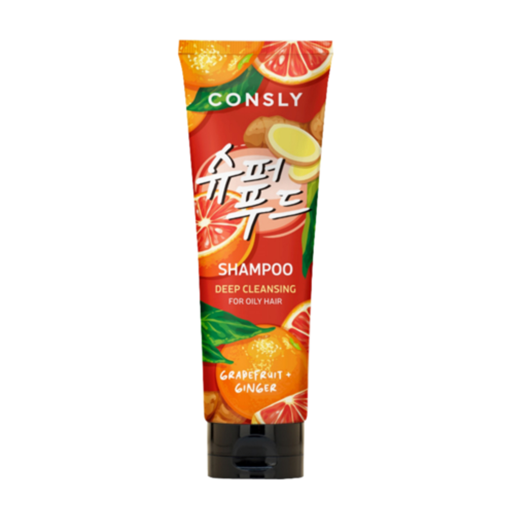 Consly Шампунь глубоко очищающий с экстрактами грейпфрута и имбиря - Grapefruit & ginger, 250мл