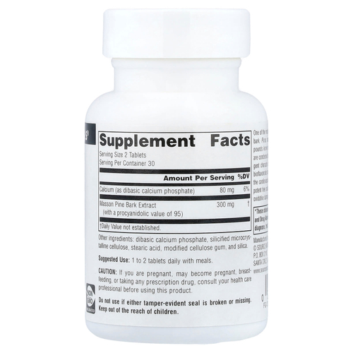 Source Naturals, экстракт сосновой коры, 60 таблеток