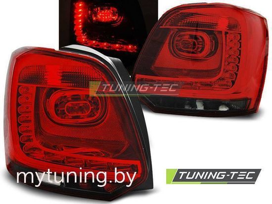 Задние фонари VW Polo 5 6R red smoke led