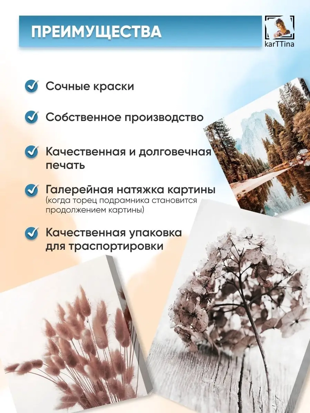 Картины интерьерные 6шт модульные
