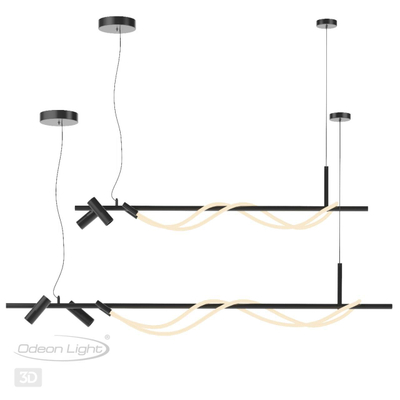 4391/40L HIGHTECH ODL24 263 черный/металл/канат Подвесной св-к с раздельн. вкл IP20 LED 40W 1580Лм 4000K CORDA
