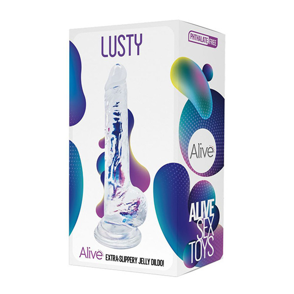 Прозрачный фаллоимитатор на присоске 18см Adrien Lastic Alive Lusty Jelly Dildo