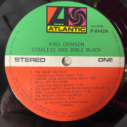 Винтажная виниловая пластинка LP King Crimson Starless And Bible Black (Japan 1974) (Obi) The Night Watch