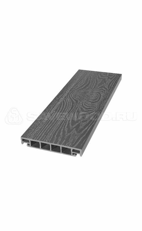 Террасная доска Savewood Саликс 2D (Тиснение) - тангенциальный распил. Цвет графит